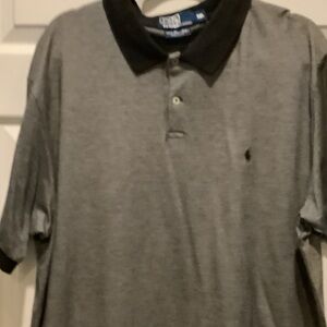 Polo by Ralph Lauren Gray Polo Shirt‎ with Black Collar